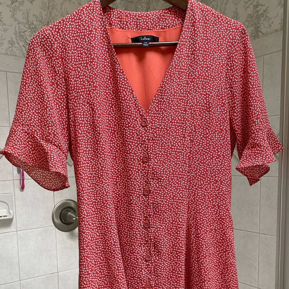 Lulus red floral mini dress